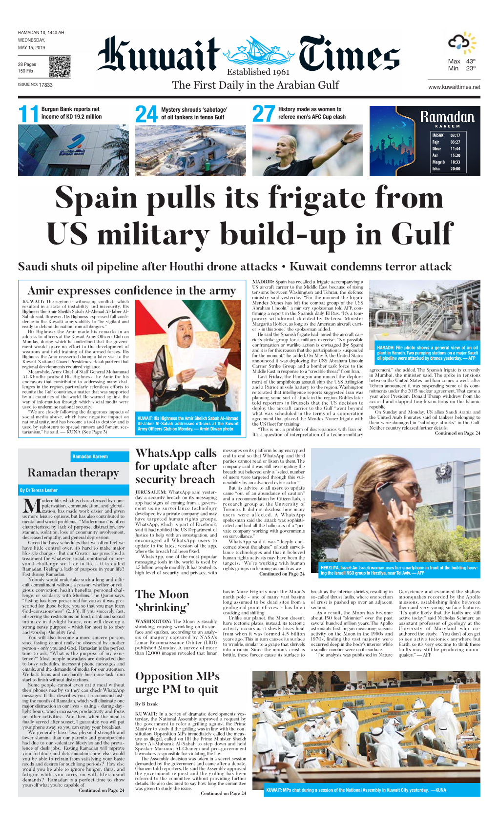 Kuwaittimes 15-5-2019.Qxp Layout 1