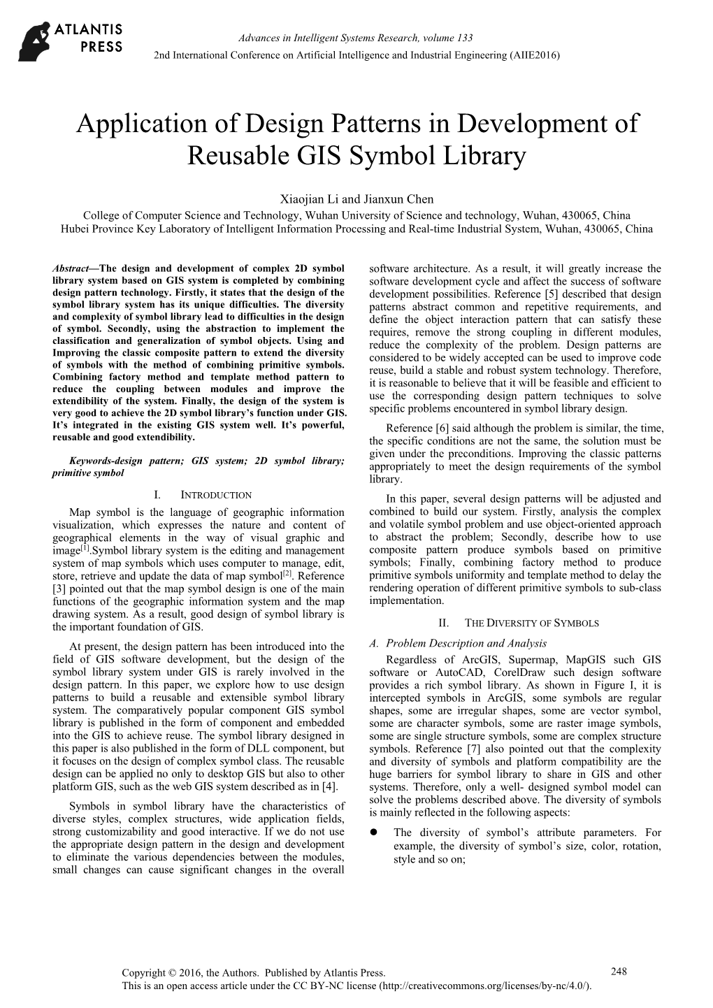 Application of Design Patterns in Development of Reusable GIS Symbol Library