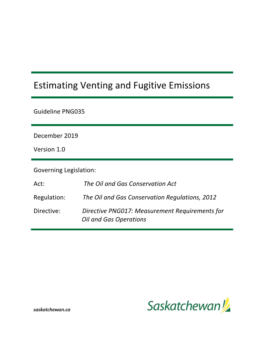 Estimating Venting and Fugitive Emissions