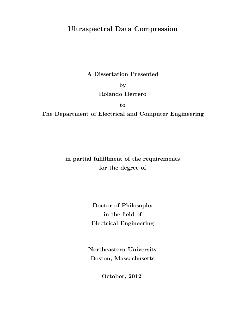 Ultraspectral Data Compression