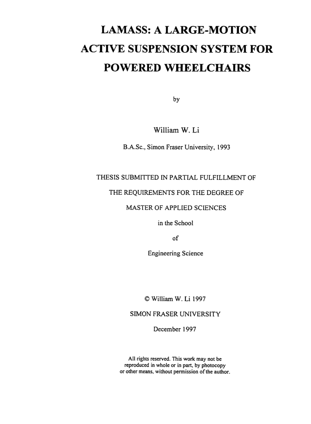 A Large-Motion Po Wered Wheelchairs