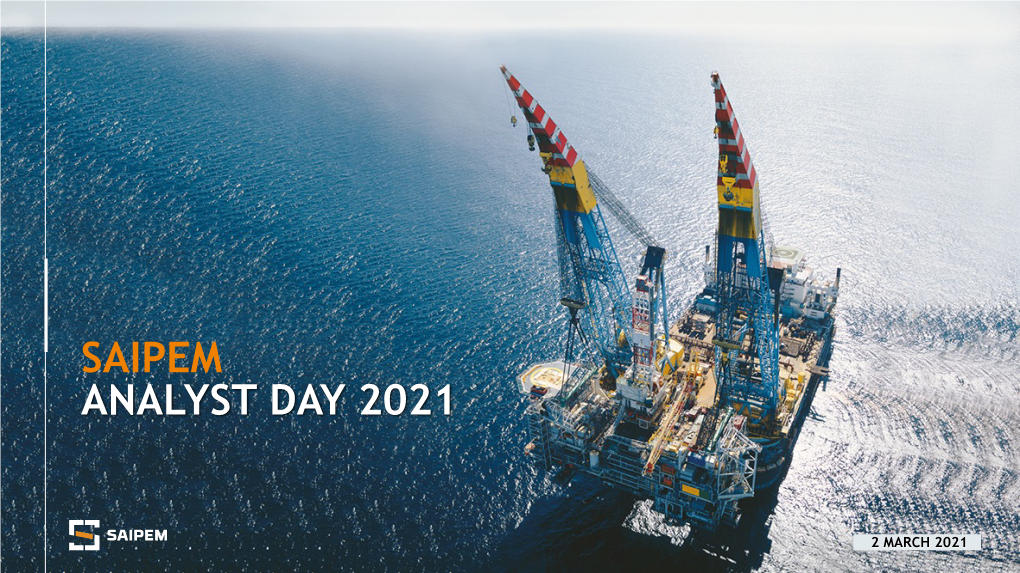 Saipem Analyst Day 2021