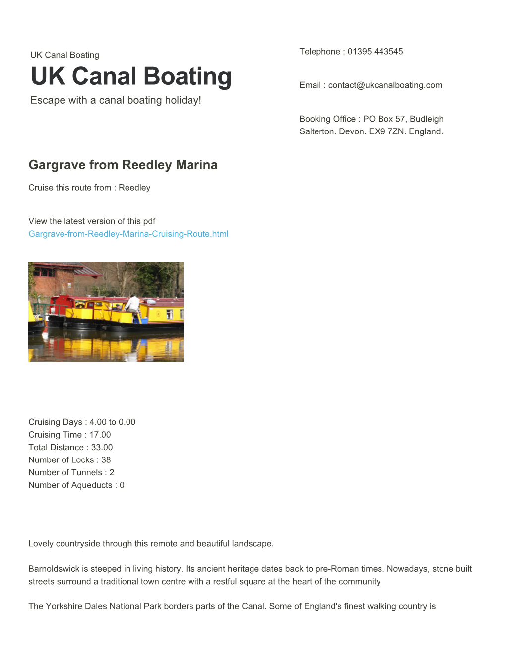 Gargrave from Reedley Marina | UK Canal Boating