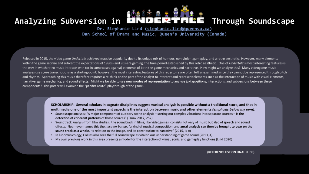 Analyzing Subversion in Undertale Through Soundscape Dr
