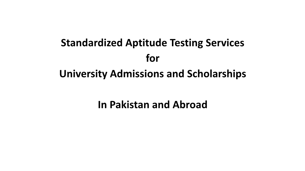 Aptitude Testing Services for University Admissions and Scholarships