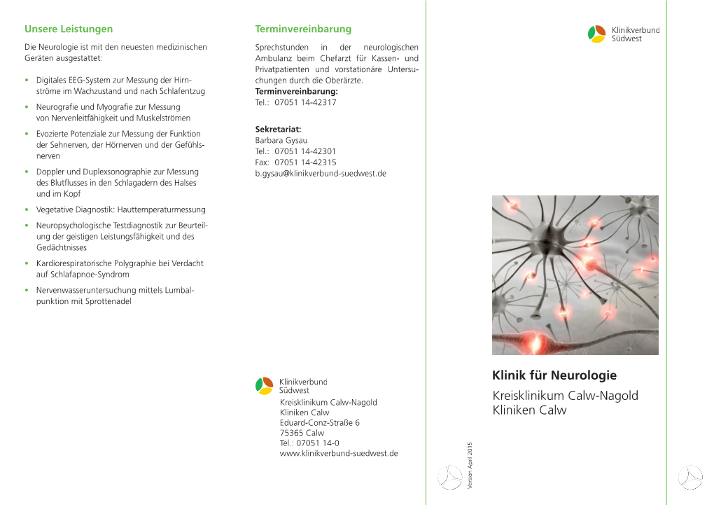 Kreisklinikum Calw-Nagold Kliniken Calw Klinik Für Neurologie