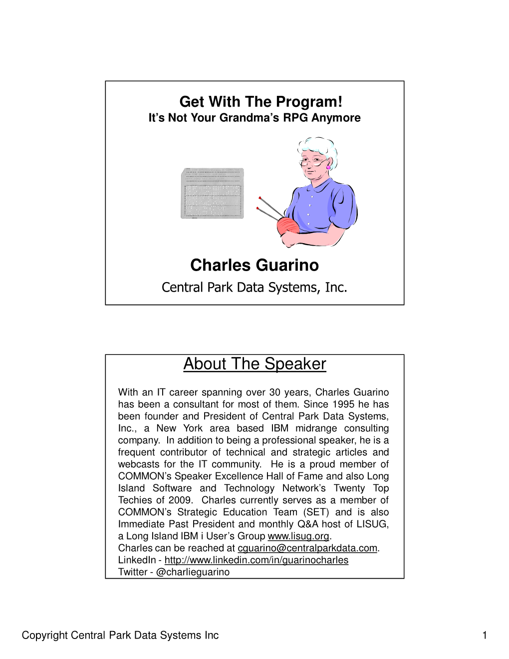 Charles Guarino About the Speaker