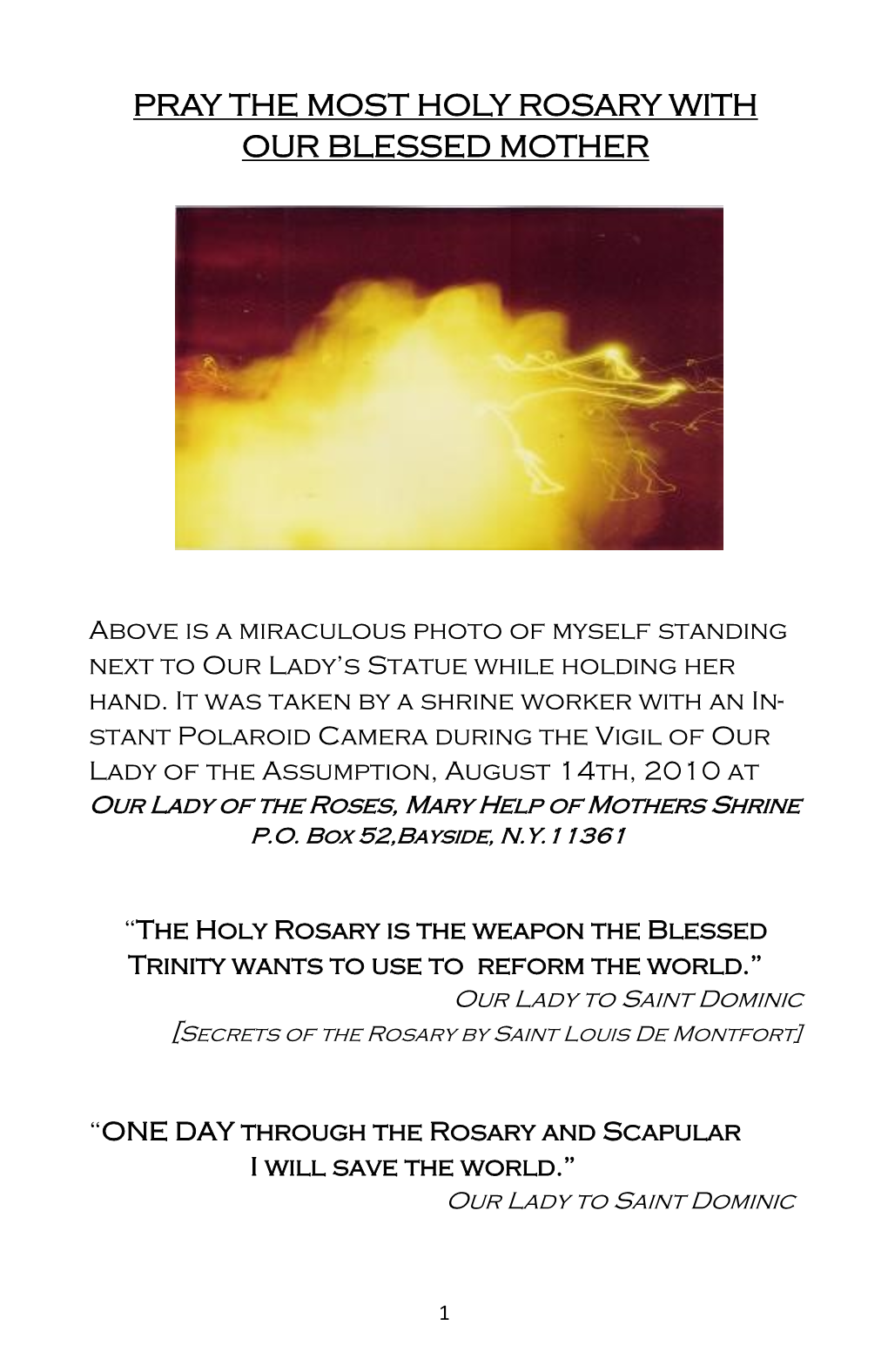 Rosary Booklet Publication