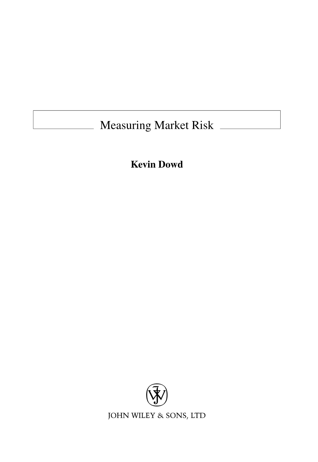 Measuring Market Risk