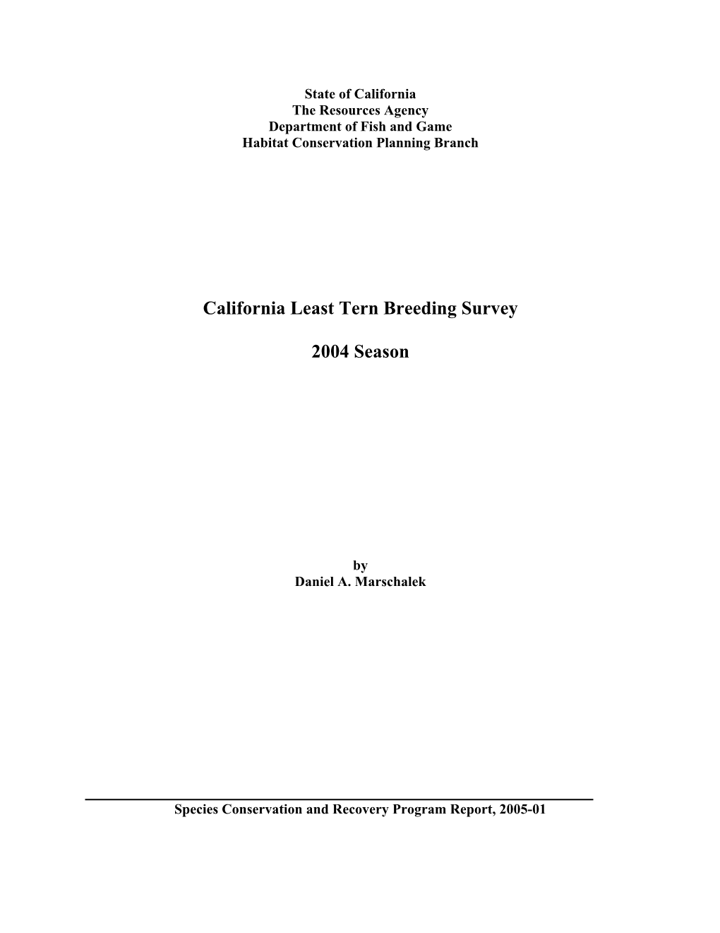 California Least Tern Breeding Survey 2004 Season1