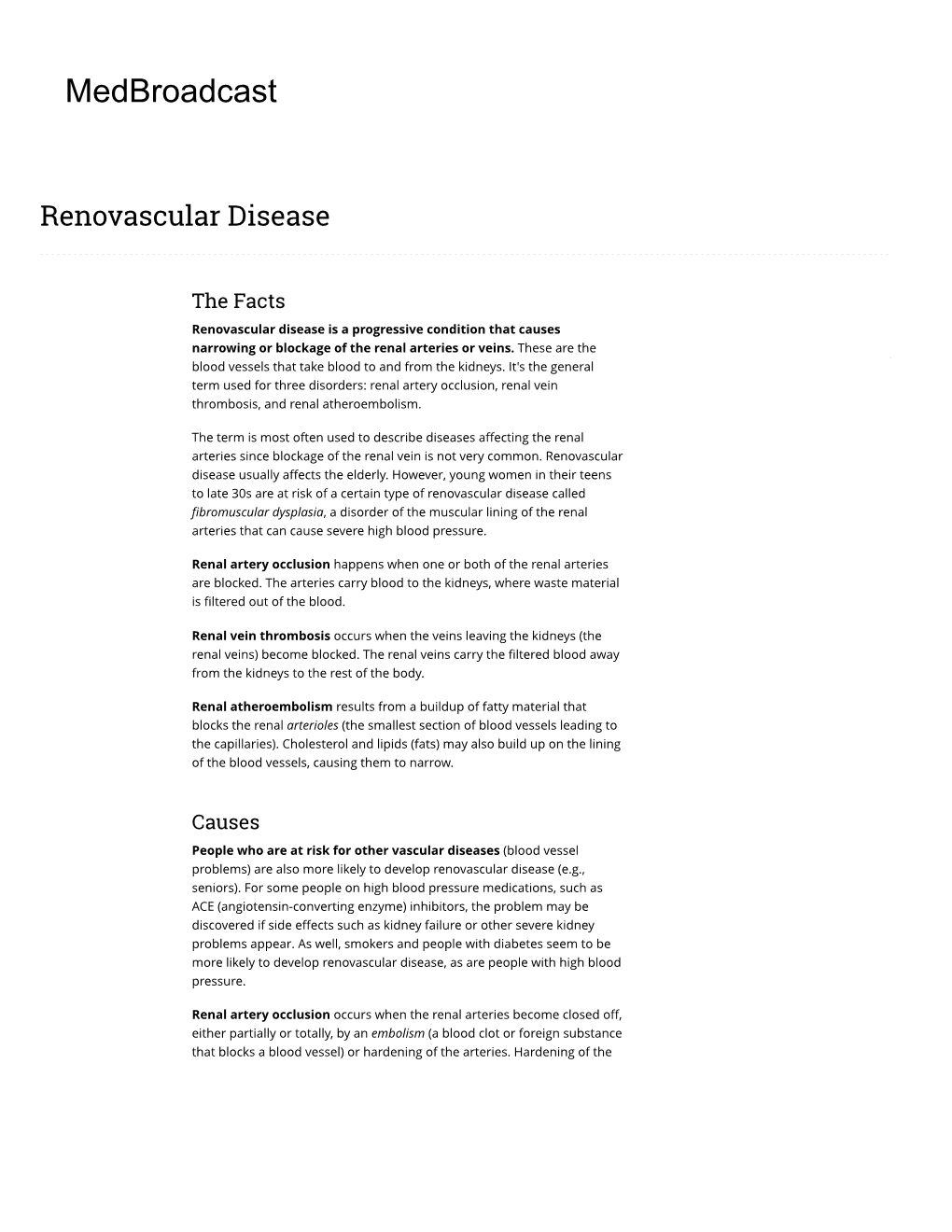 Renal Vascular Disease