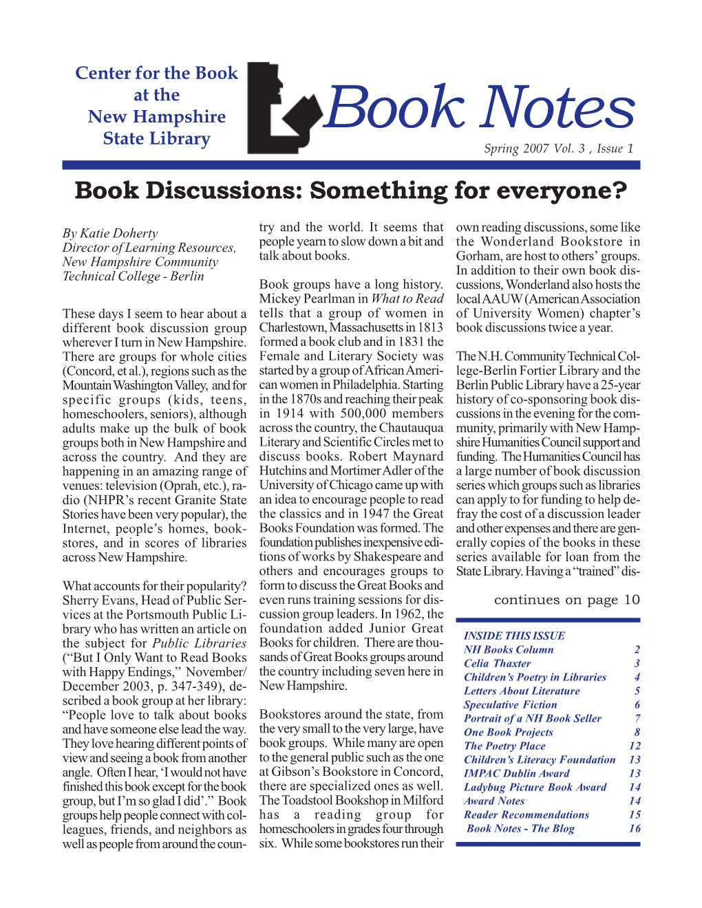 Book Notes Spring 2007.Pmd