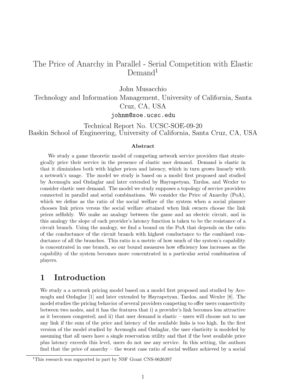 The Price of Anarchy in Parallel - Serial Competition with Elastic Demand1