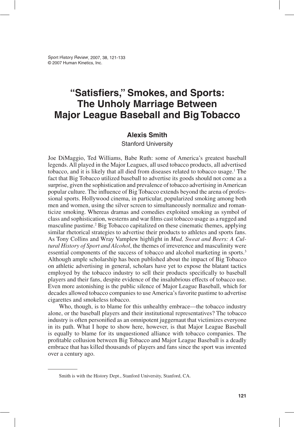 The Unholy Marriage Between Major League Baseball and Big Tobacco