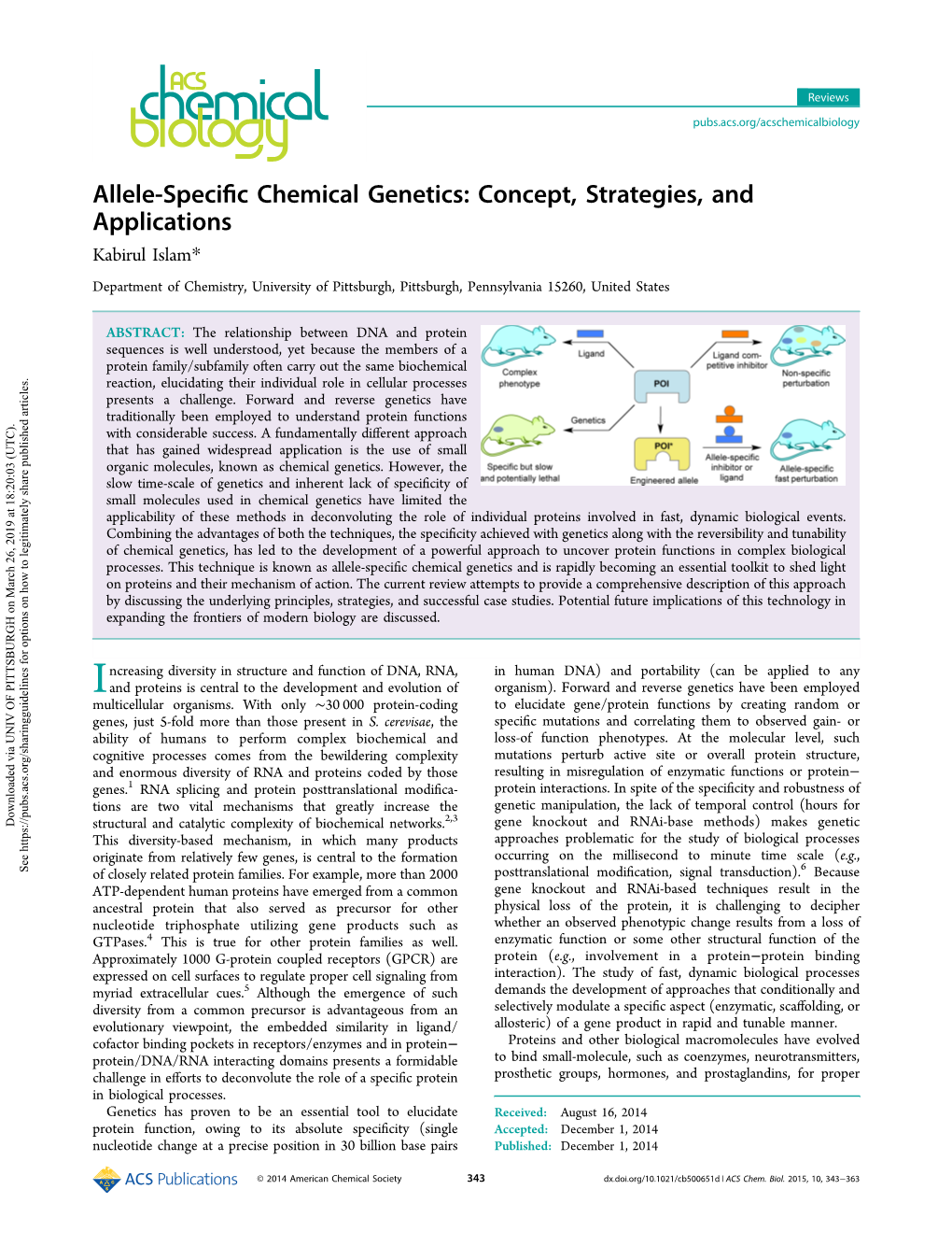 Allele-Specific Chemical Genetics: Concept, Strategies, and Applications