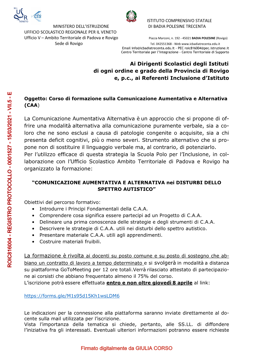 Ai Dirigenti Scolastici Degli Istituti Di Ogni Ordine E Grado Della Provincia Di Rovigo E, P.C., Ai Referenti Inclusione D’Istituto