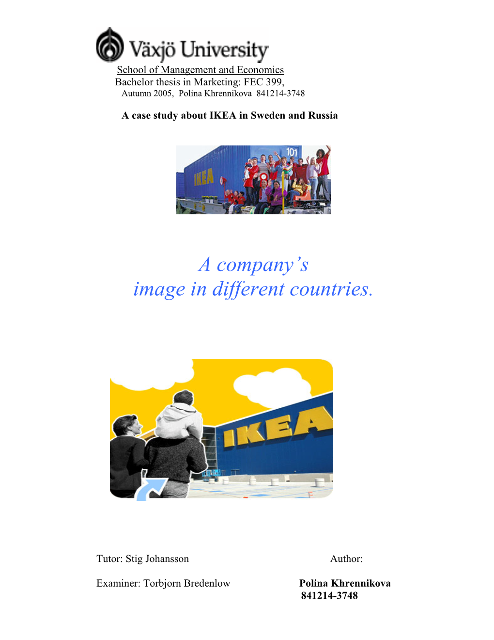 A Company's Image in Different Countries