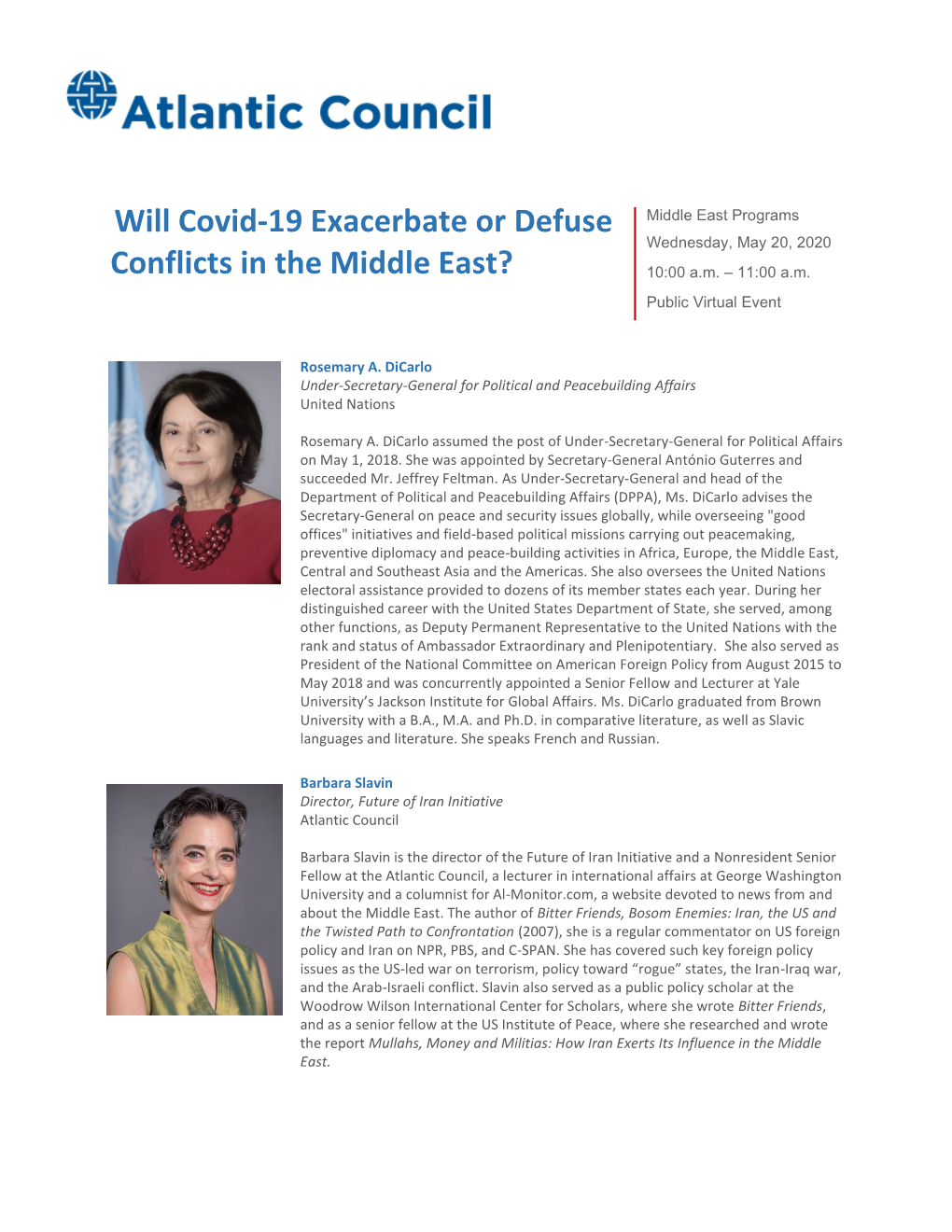 Will Covid-19 Exacerbate Or Defuse Conflicts in the Middle East?