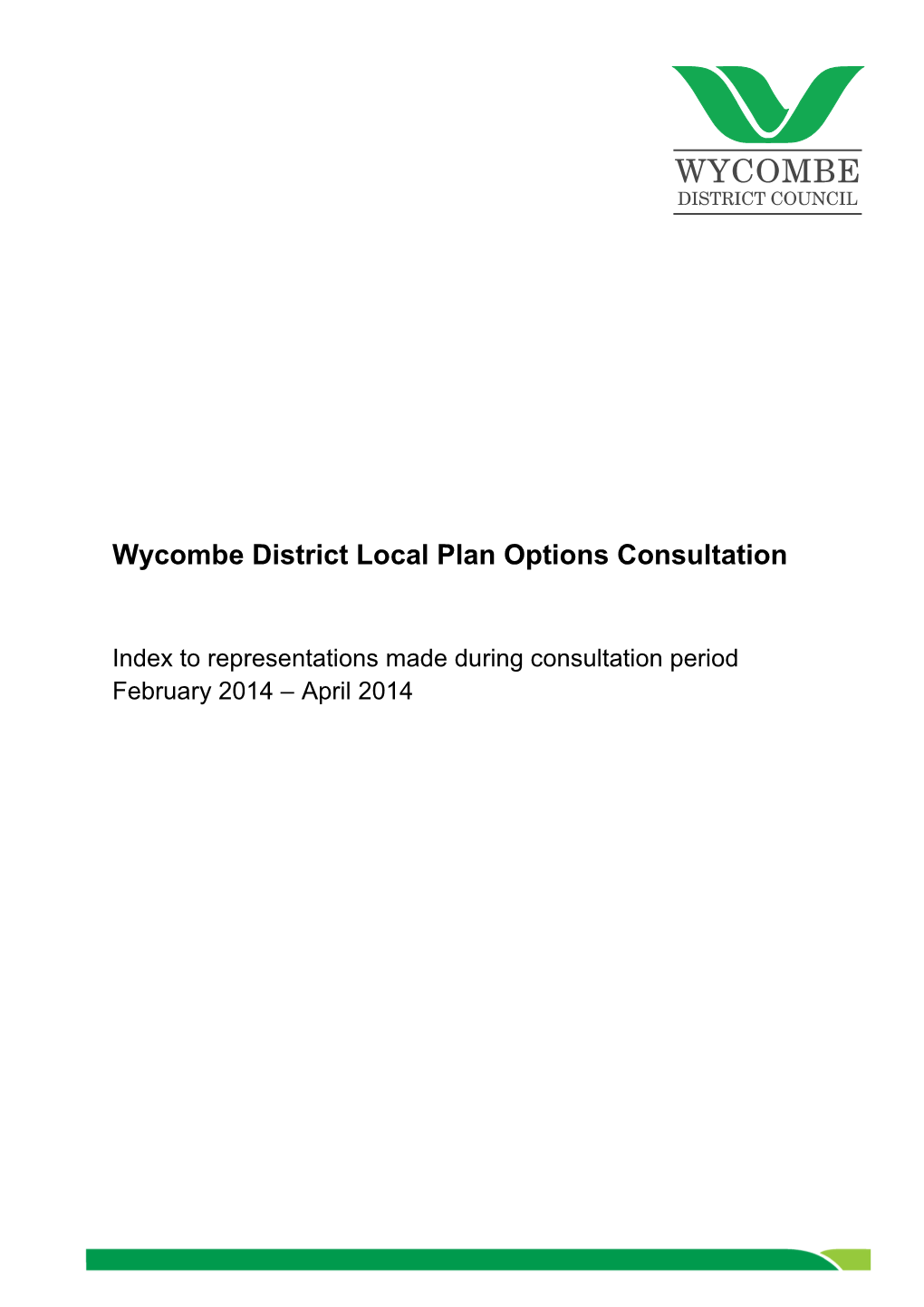 Wycombe District Local Plan Options Consultation