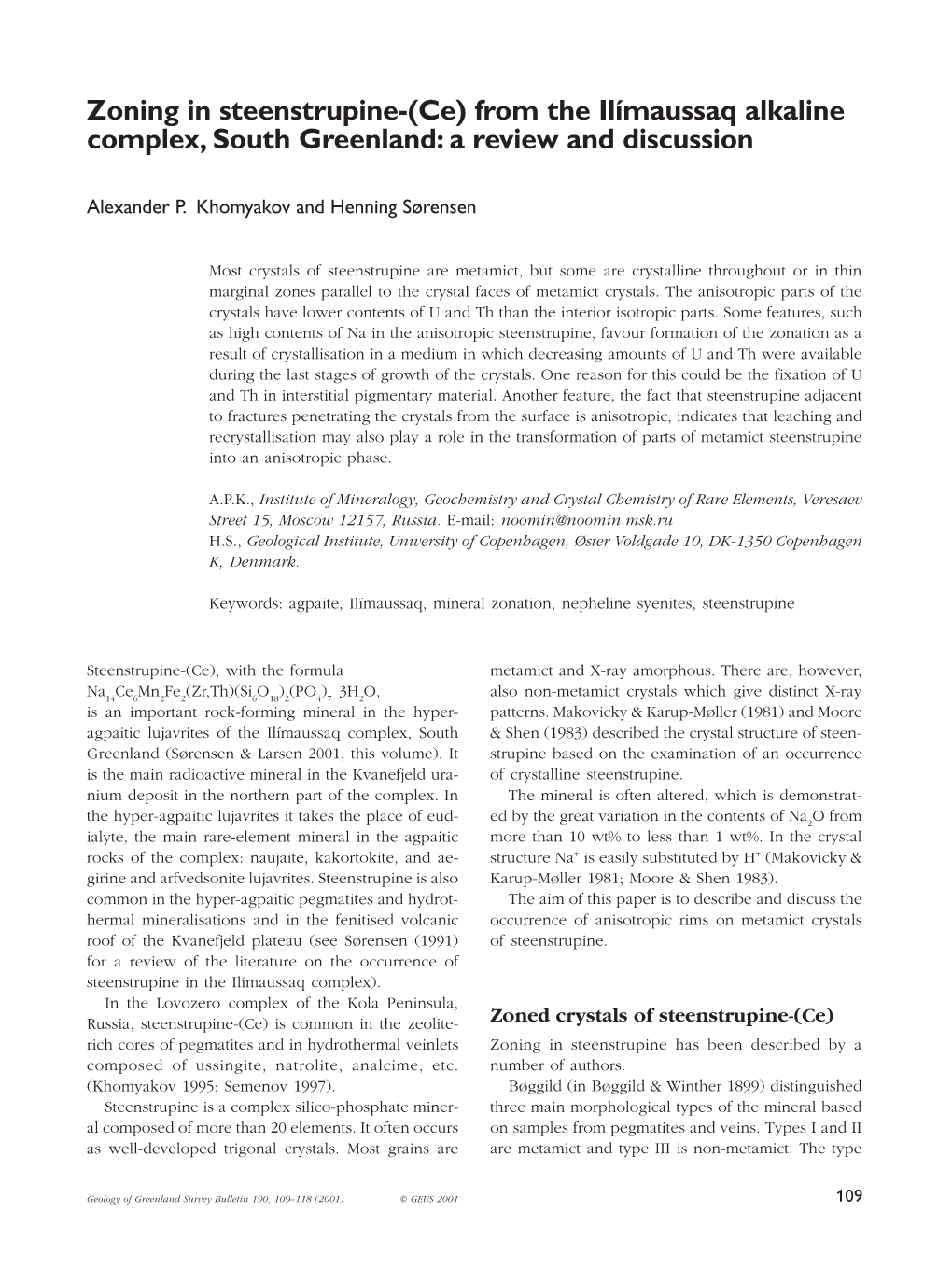 Zoning in Steenstrupine-(Ce) from the Ilímaussaq Alkaline Complex, South Greenland: a Review and Discussion