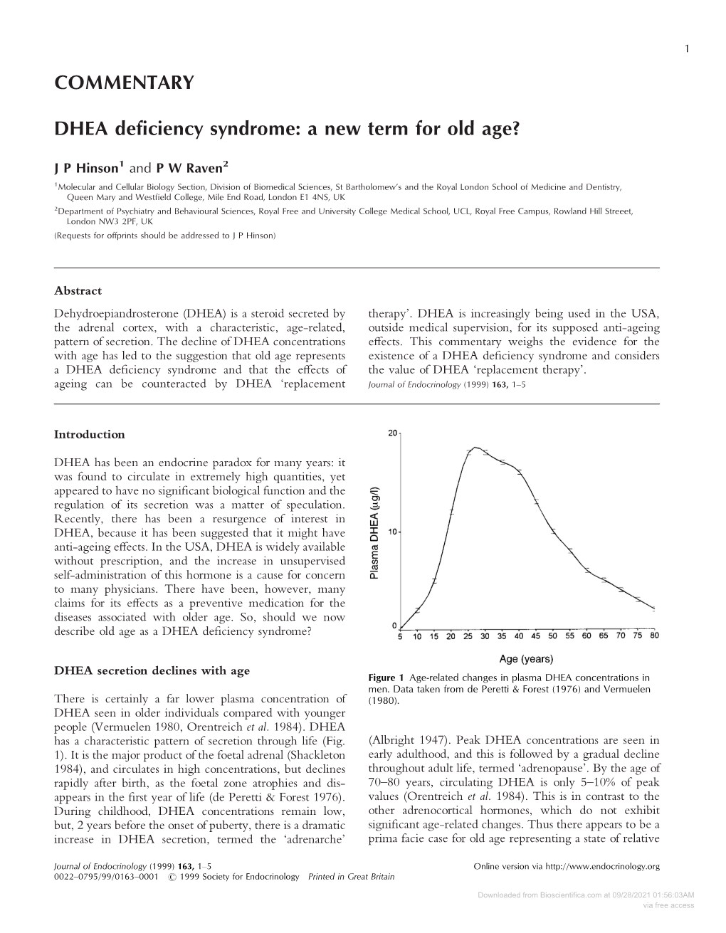 COMMENTARY DHEA Deficiency Syndrome