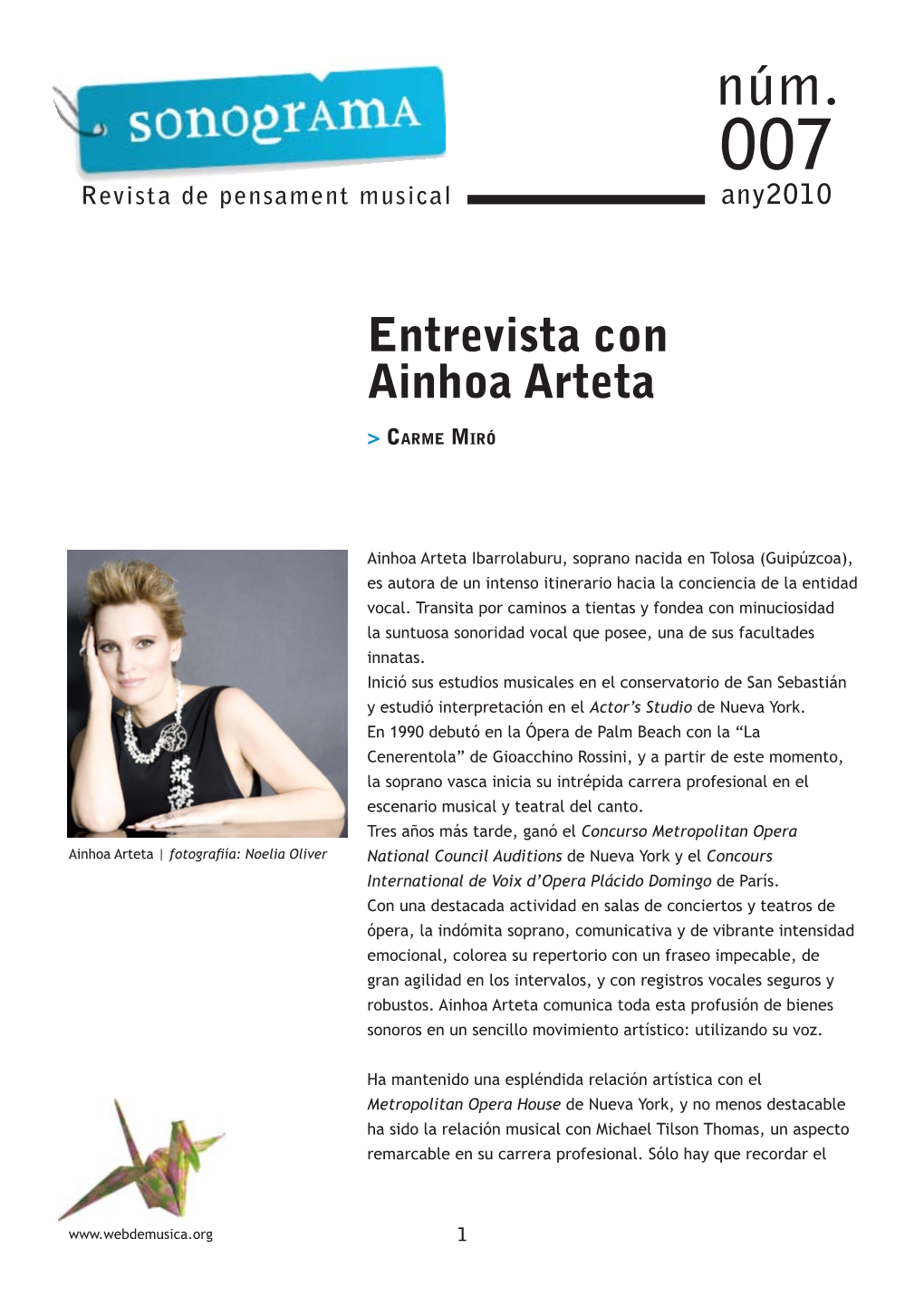 Entrevista Con Ainhoa Arteta