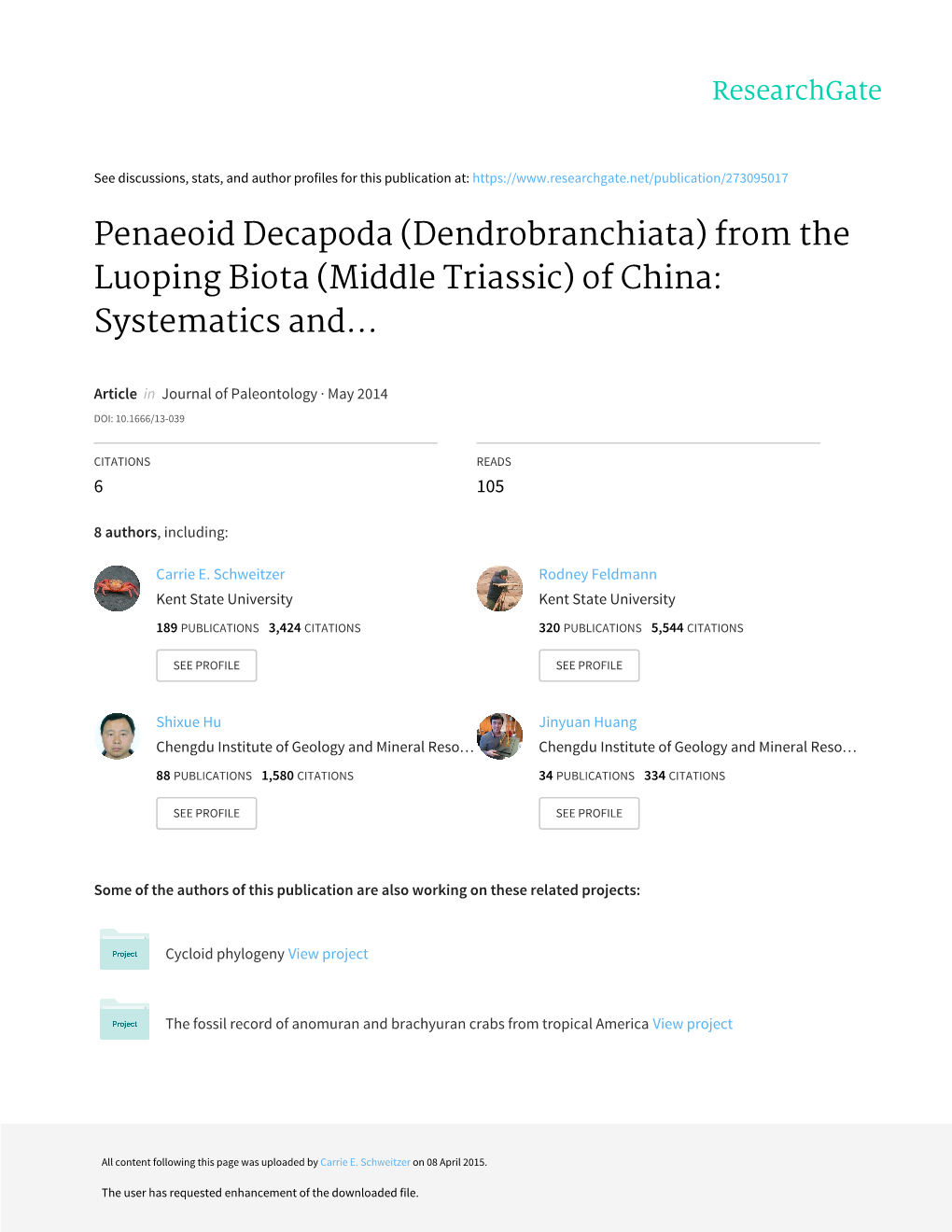 Penaeoid Decapoda (Dendrobranchiata) from the Luoping Biota (Middle Triassic) of China: Systematics And