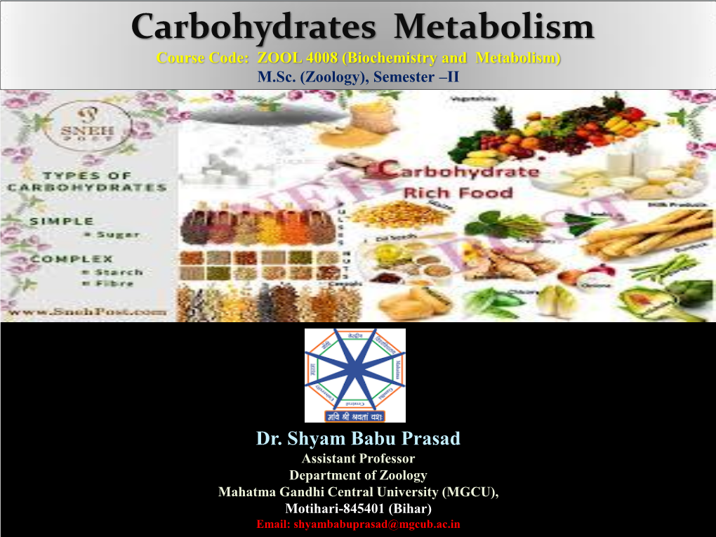 Carbohydrates Metabolism Part-I