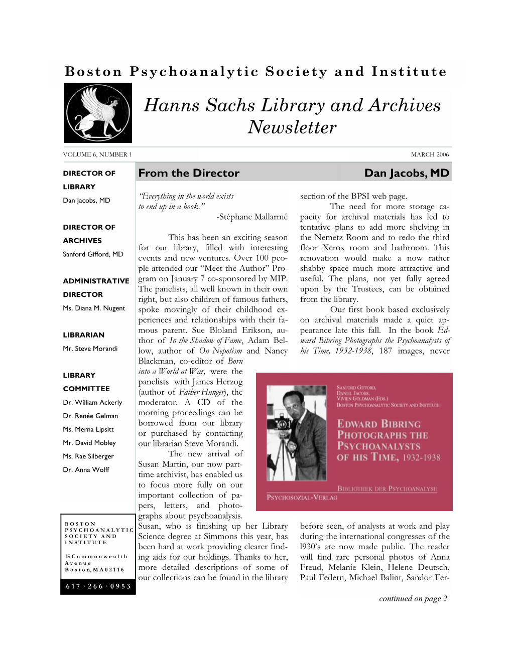 Library Newsletter March 2006