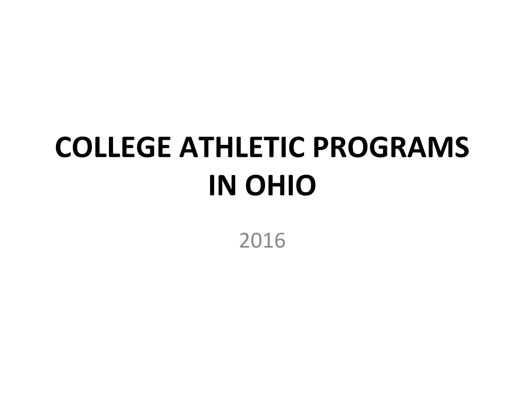 College Athletic Programs in Ohio