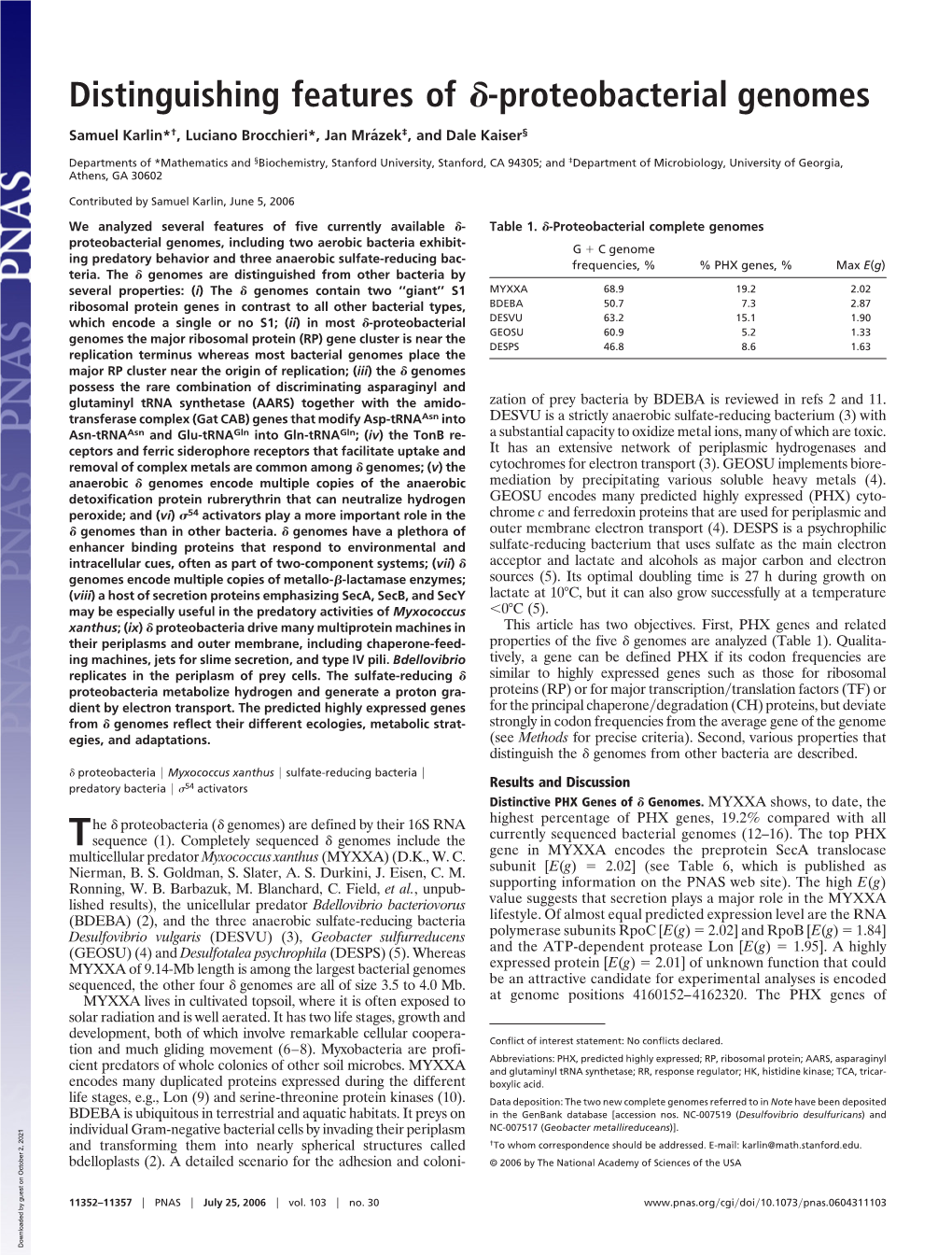 Proteobacterial Genomes