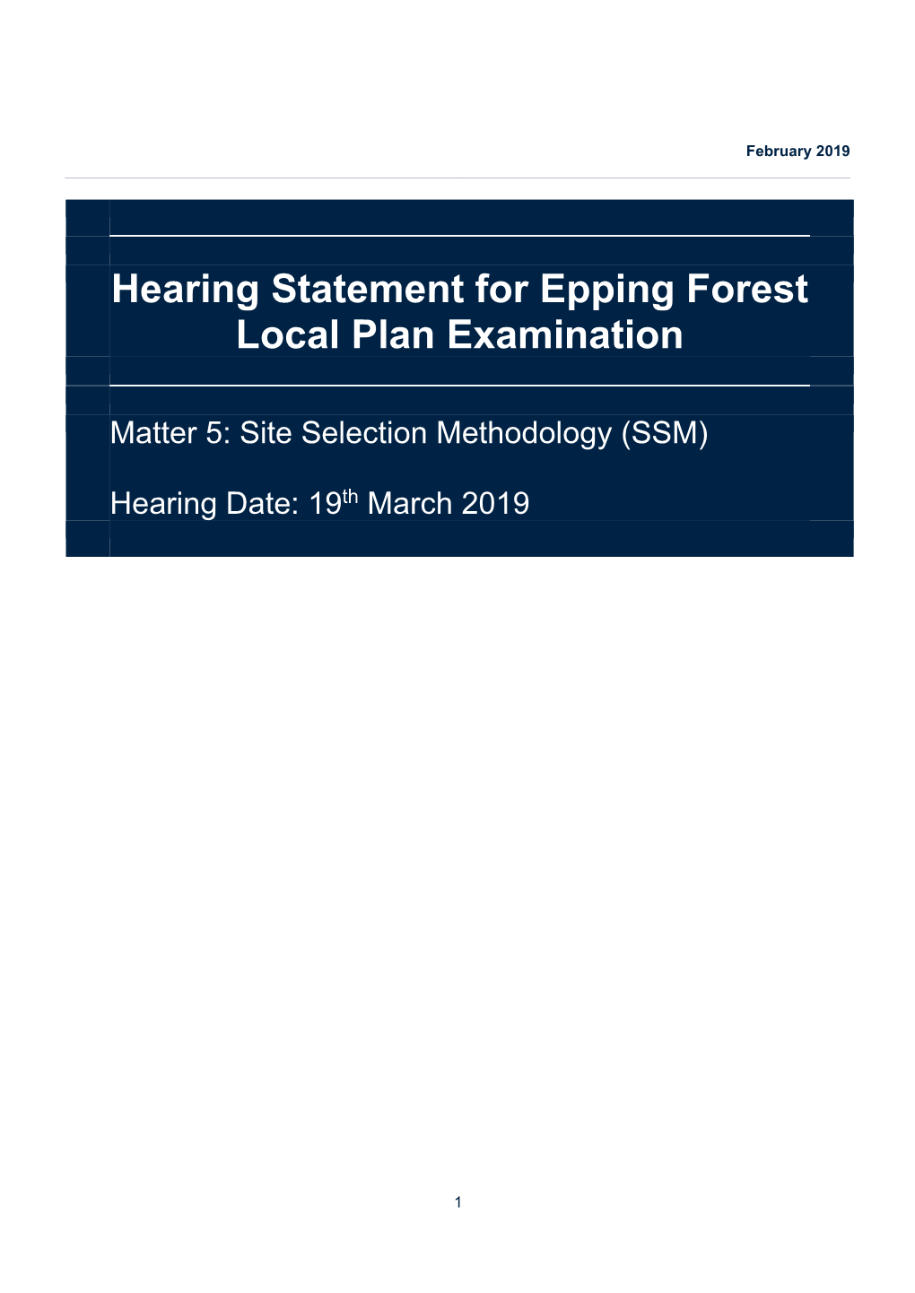 Hearing Statement for Epping Forest Local Plan Examination