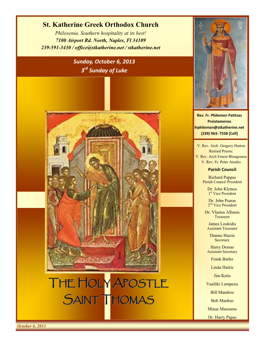 The Holy Apostle Saint Thomas