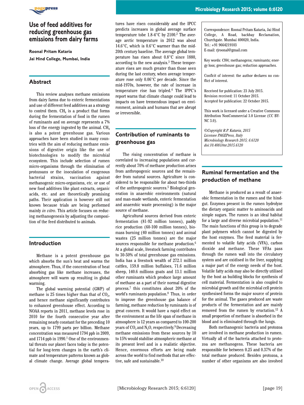 Use of Feed Additives for Reducing Greenhouse Gas Emissions