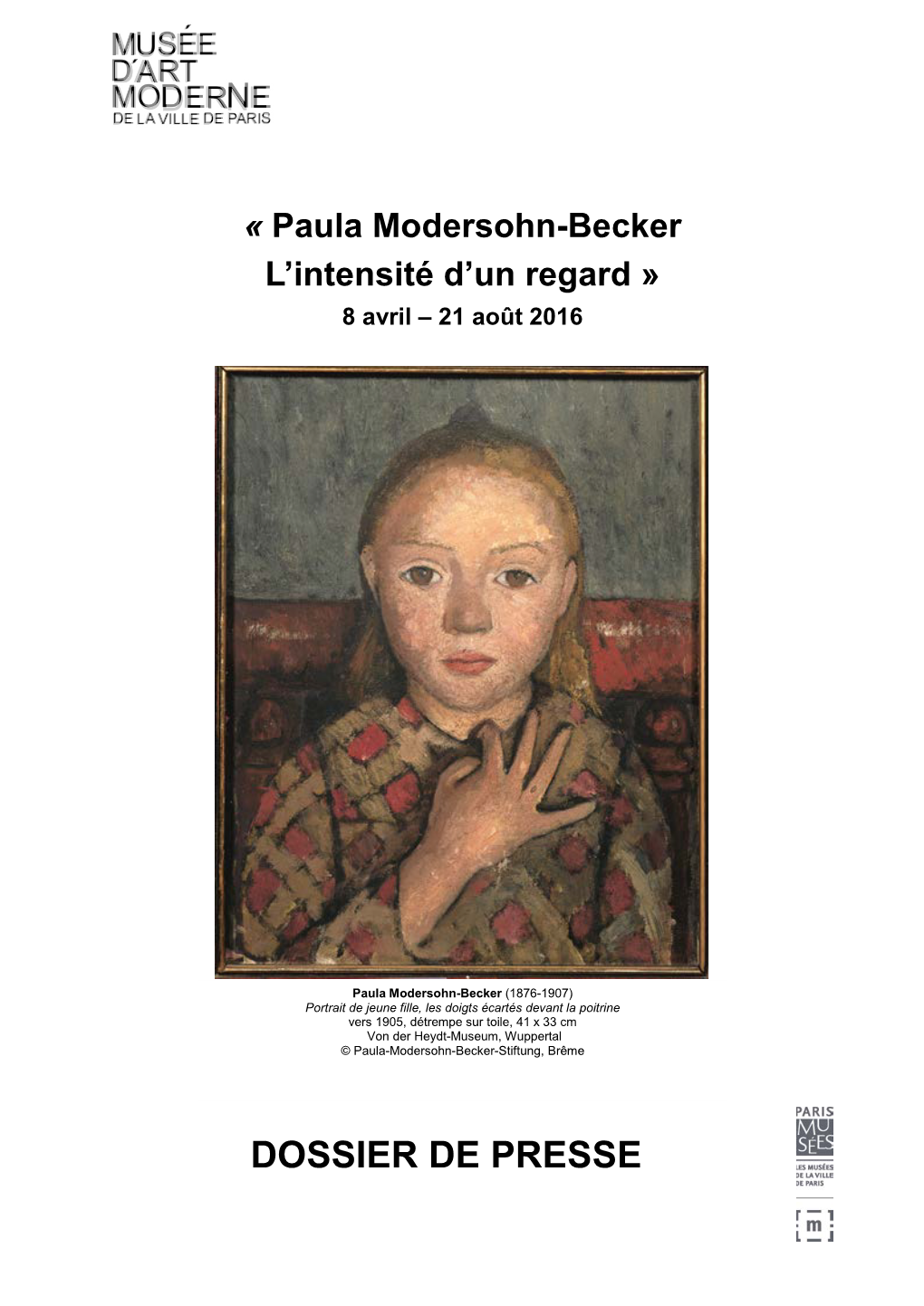 Paula Modersohn-Becker L'intensité D'un Regard