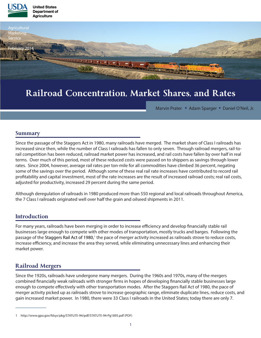 Railroad Concentration, Market Shares, and Rates (Pdf)