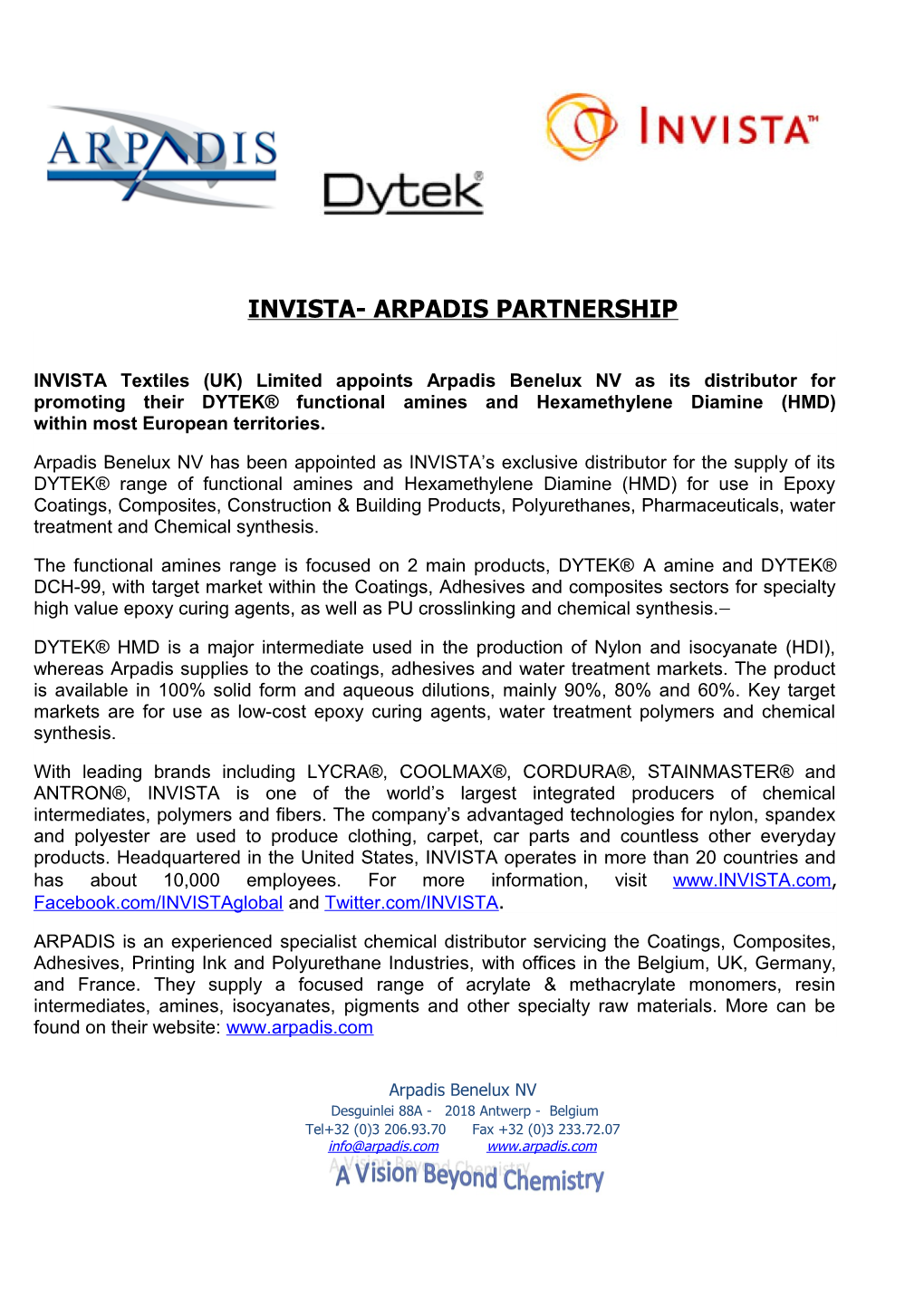 Invista- Arpadis Partnership