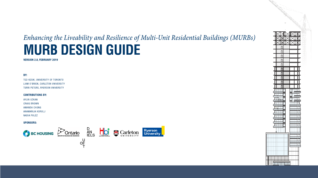 (Murbs) MURB DESIGN GUIDE VERSION 2.0, FEBRUARY 2019