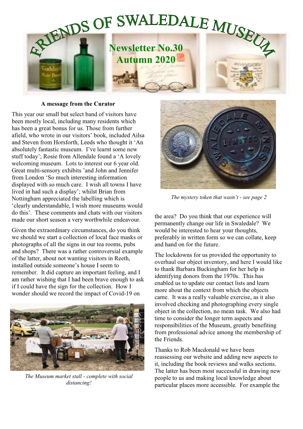 Swaledale Museum Newsletter 30 Autumn 2020