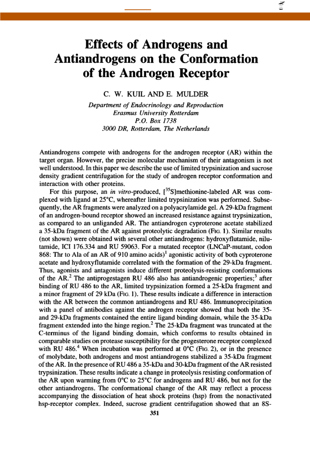 Effects of Androgens and Antiandrogens on the Conformation of the Androgen Receptor