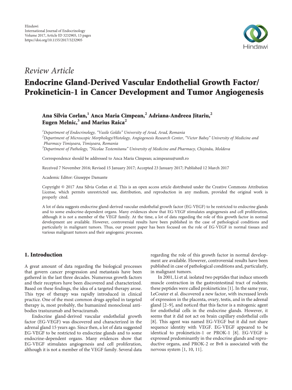 Endocrine Gland-Derived Vascular Endothelial Growth Factor/ Prokineticin-1 in Cancer Development and Tumor Angiogenesis