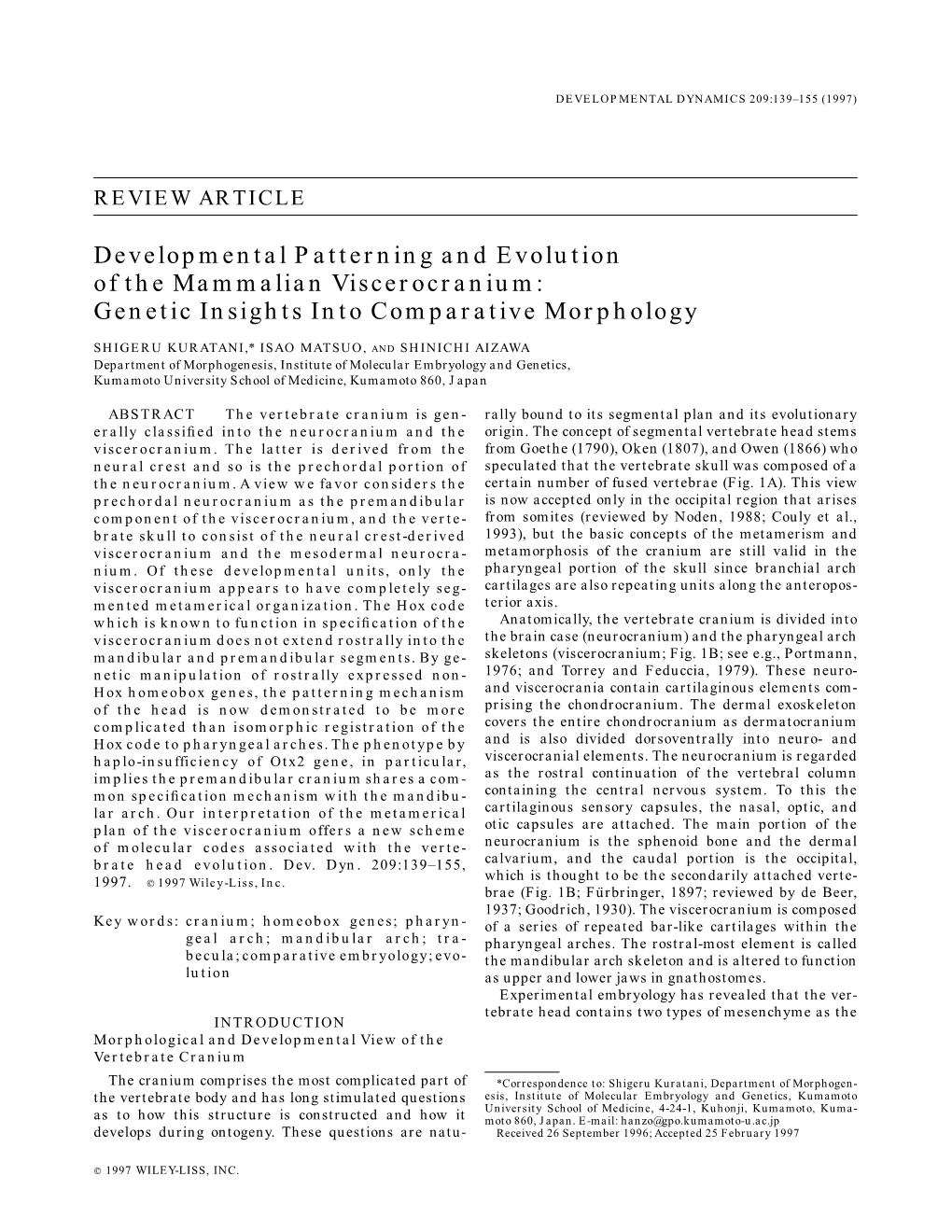 Developmental Patterning and Evolution of the Mammalian Viscerocranium: Genetic Insights Into Comparative Morphology