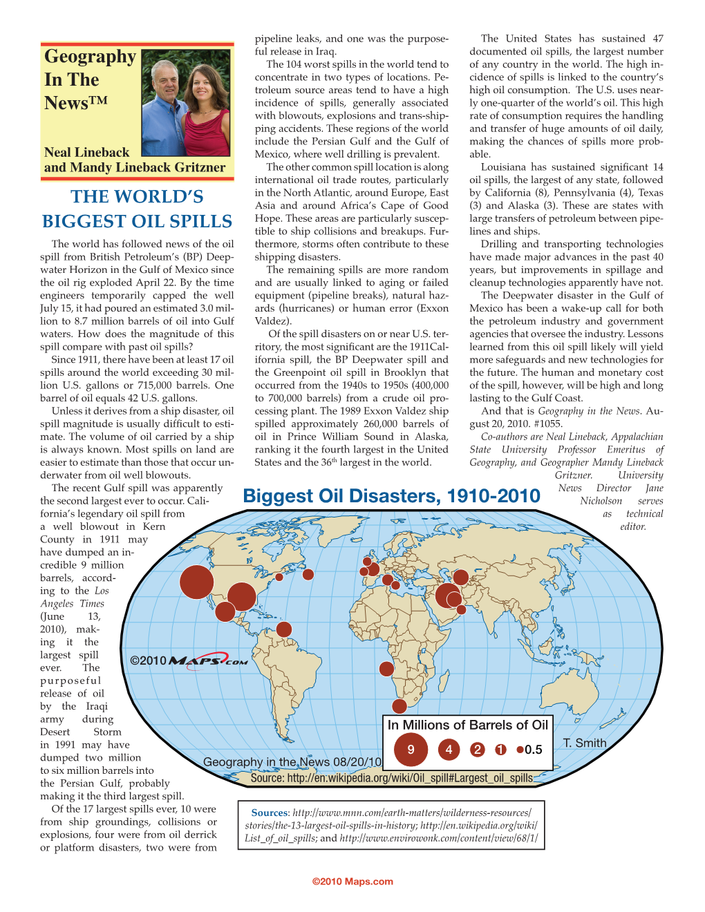 Geography in the News™ Biggest Oil Disasters, 1910-2010