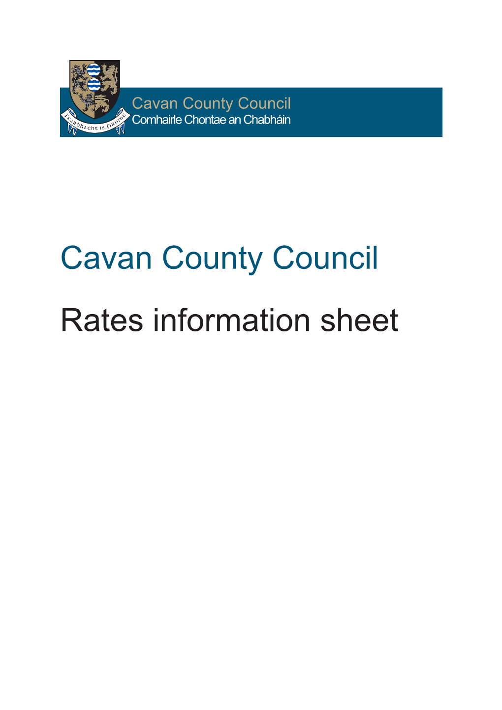 Cavan County Council Rates Information Sheet Cavan County Council Rates Information Sheet