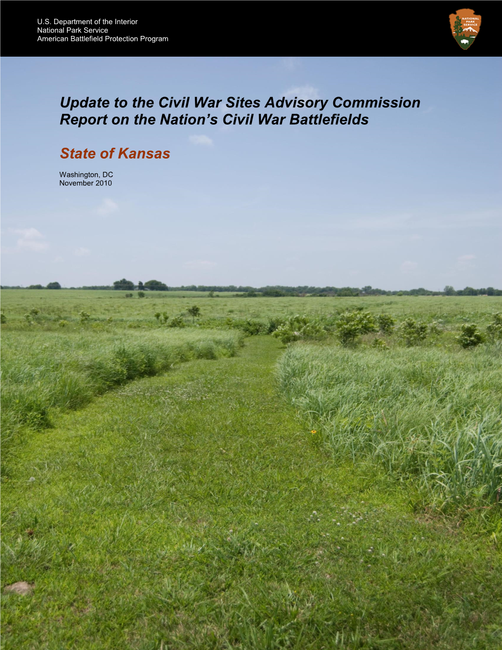 Update to the Civil War Sites Advisory Commission Report on the Nation's Civil War Battlefields State of Kansas