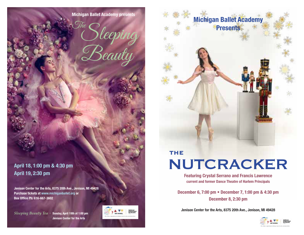 Sleeping Beauty Tea - Sunday, April 19Th at 1:00 Pm This Activity Is Supported by the Michigan Council for Arts and Cultural Affairs