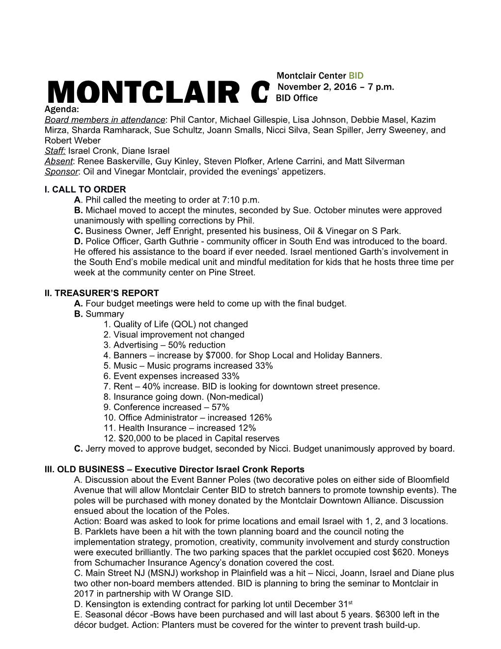 Montclair Center BID