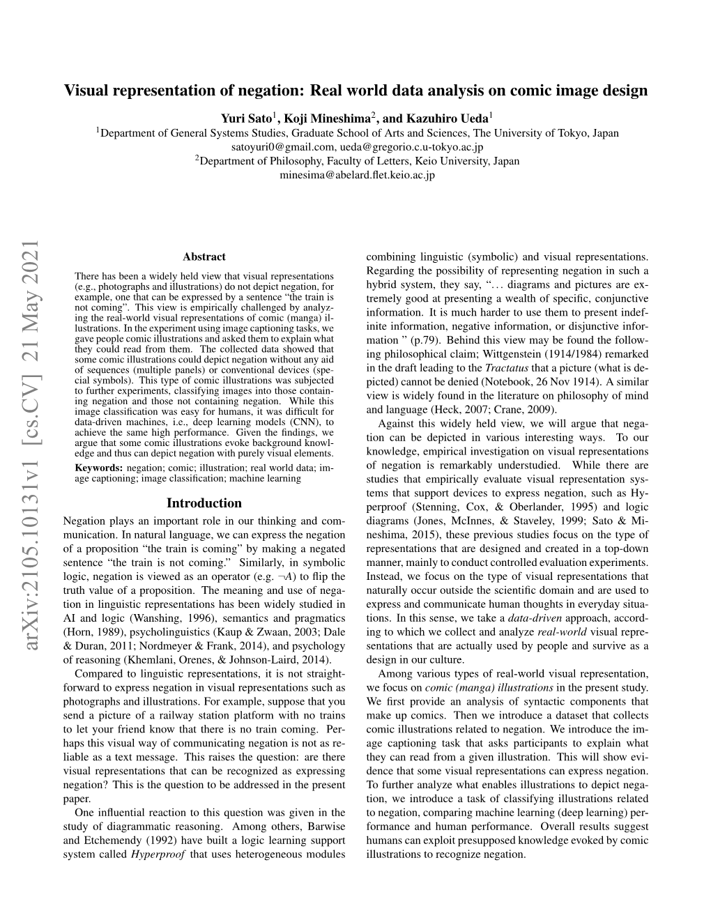 Visual Representation of Negation: Real World Data Analysis on Comic Image Design