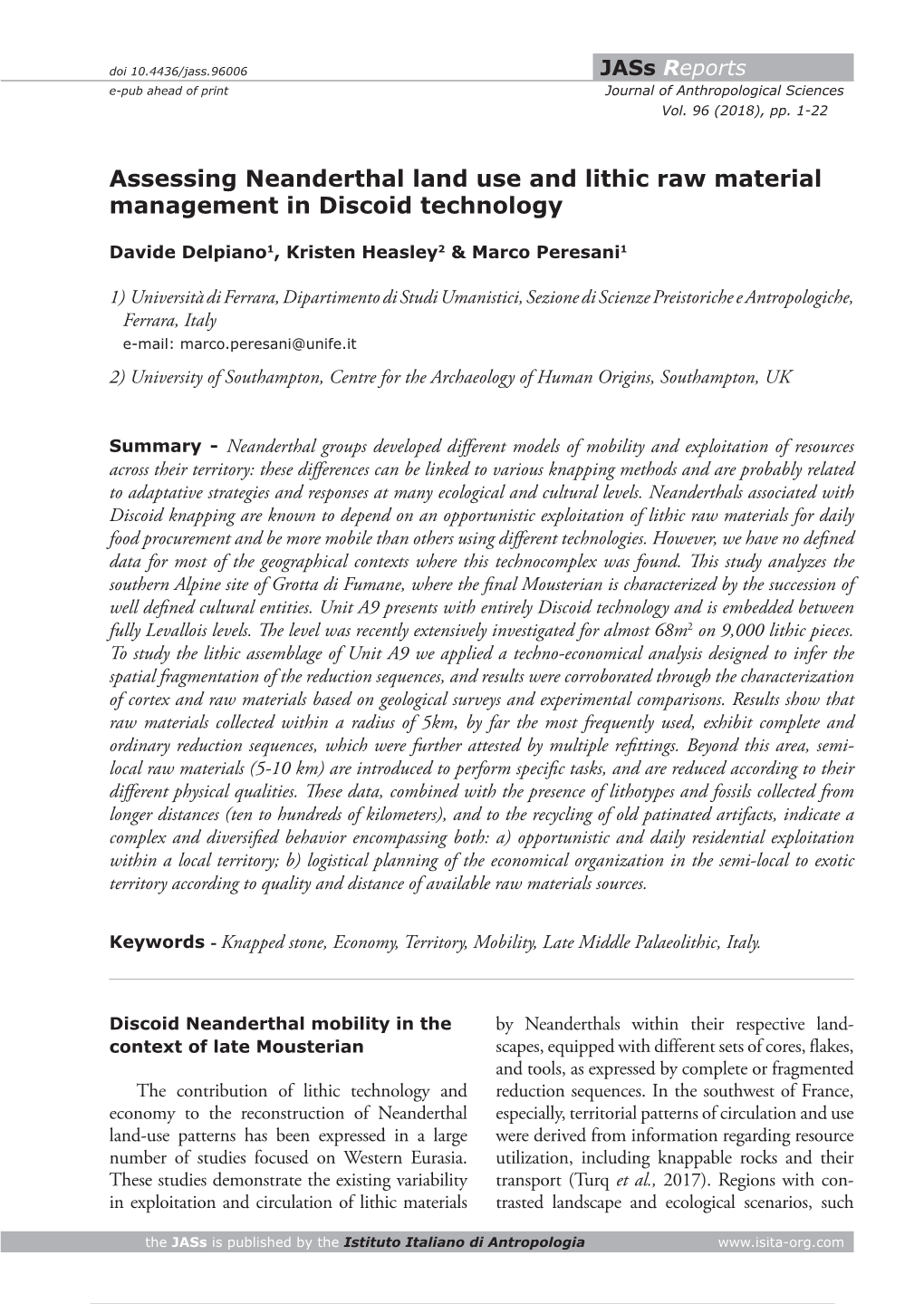 Assessing Neanderthal Land Use and Lithic Raw Material Management in Discoid Technology