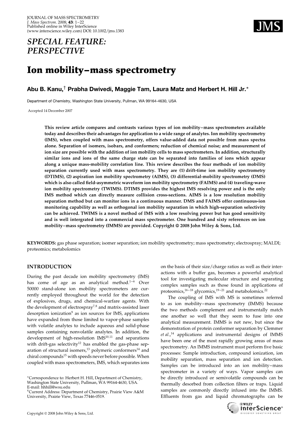 Ion Mobility-Mass Spectrometry